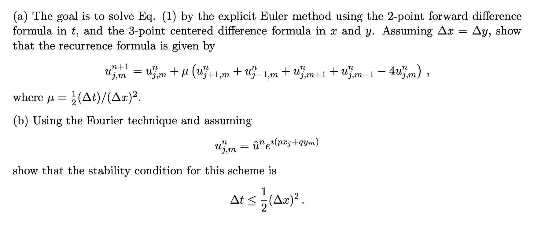 U For 0 X Y 0 With Initial Condition U X Y 0 Chegg Com