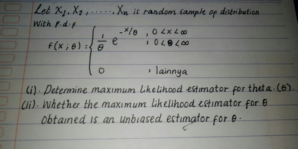 Solved Let X2 X2 Is Random Sample Of Distribut Chegg Com