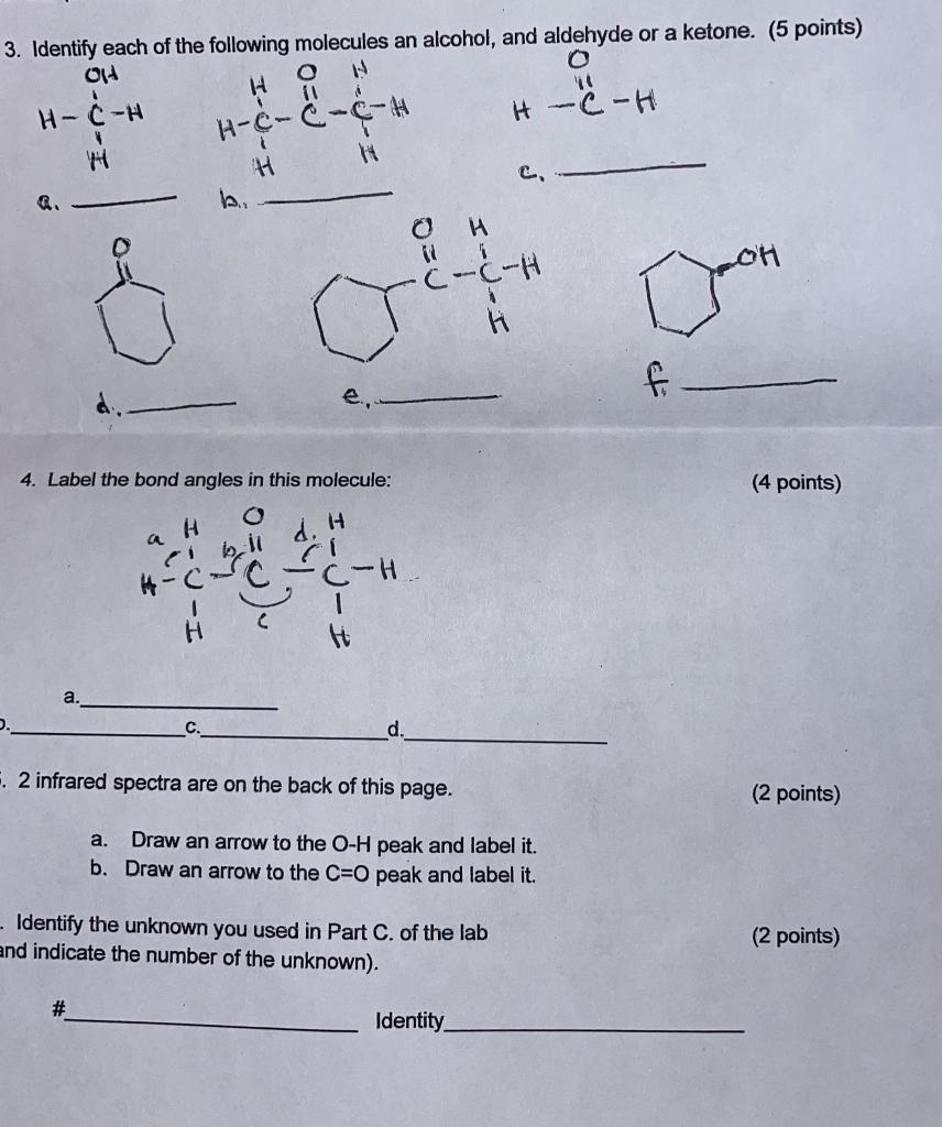 Solved 3. Identify each of the following molecules an | Chegg.com