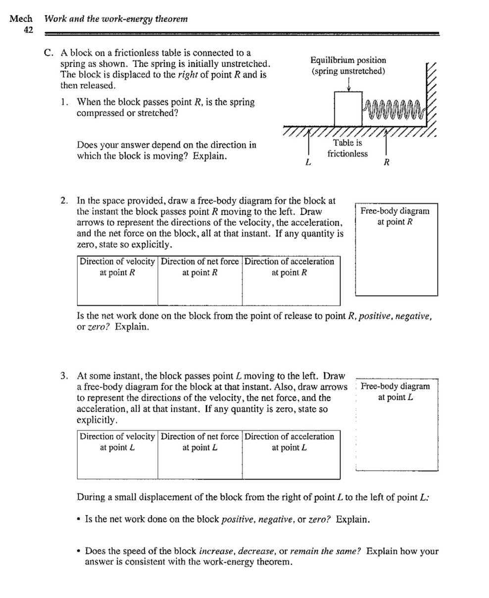 Solved C. A block on a frictionless table is connected to a | Chegg.com