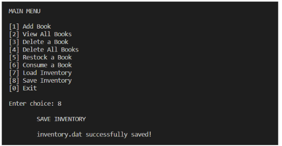 Solved Simple bookstore inventory system using | Chegg.com
