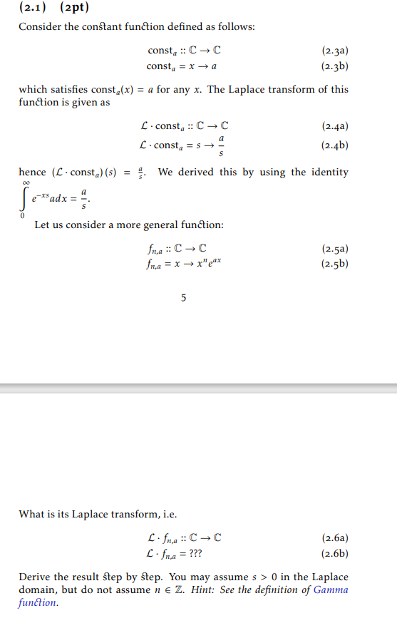 Solved Consider the constant function defined as follows: | Chegg.com