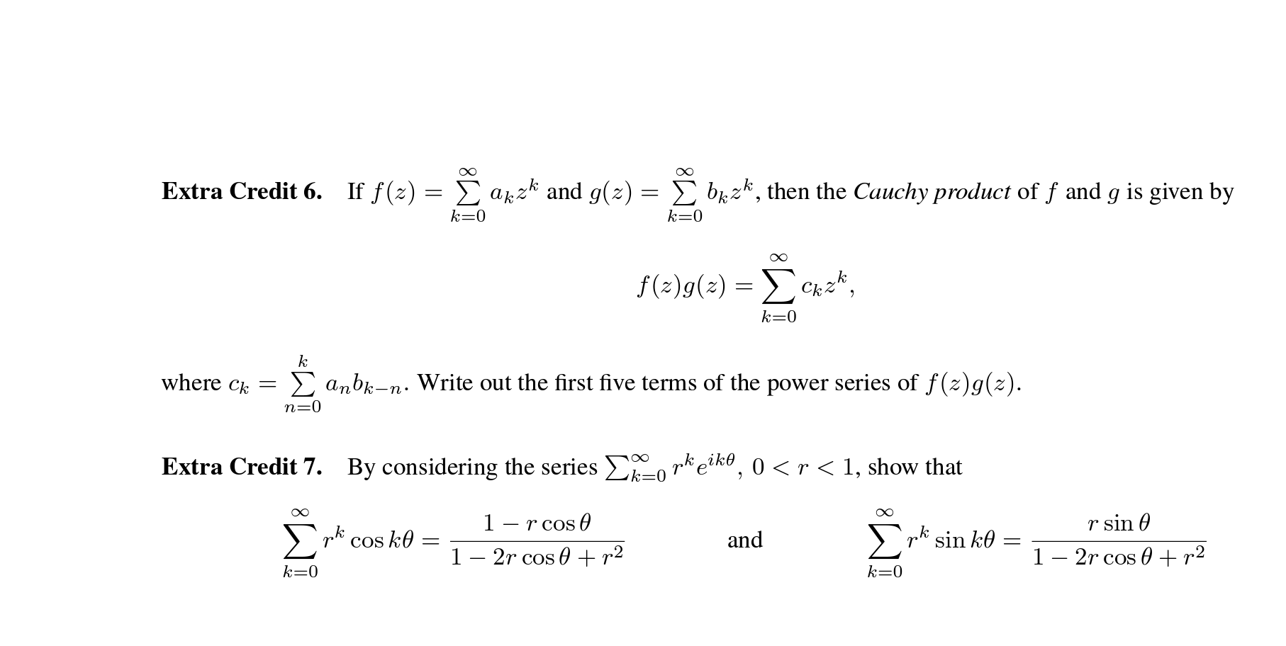 Solved Extra Credit 6 If Fz∑k0∞akzk And Gz∑k0∞bkzk