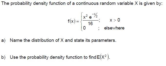 Solved The probability density function of a continuous | Chegg.com