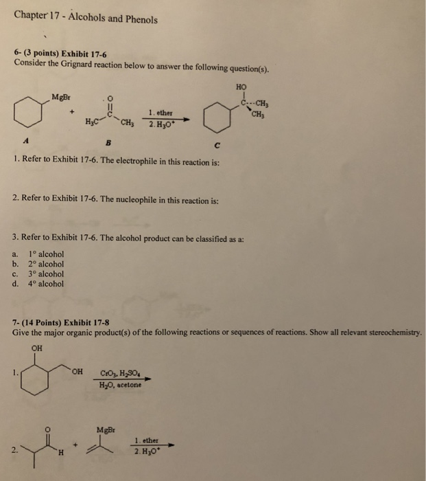 Solved Chapter 17 - Alcohols And Phenols 6- (3 Points) | Chegg.com