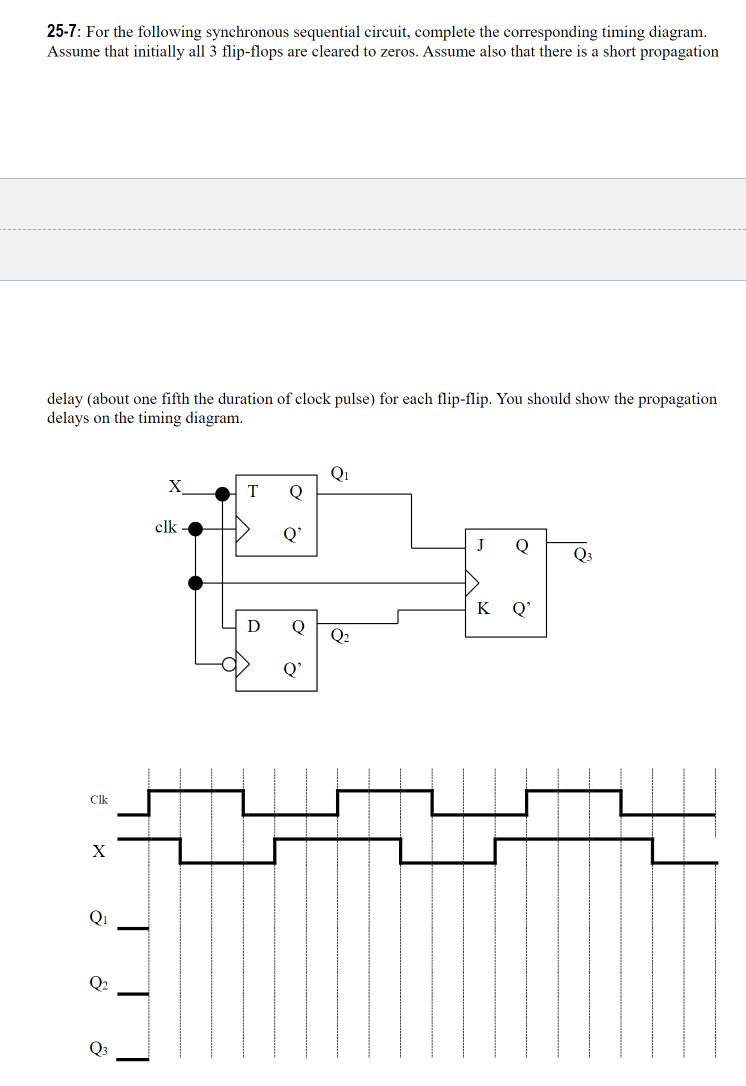 Solved 25-7: For the following synchronous sequential | Chegg.com