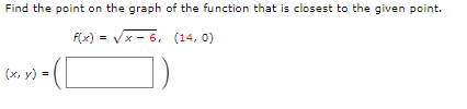 Solved Find the point on the graph of the function that is | Chegg.com