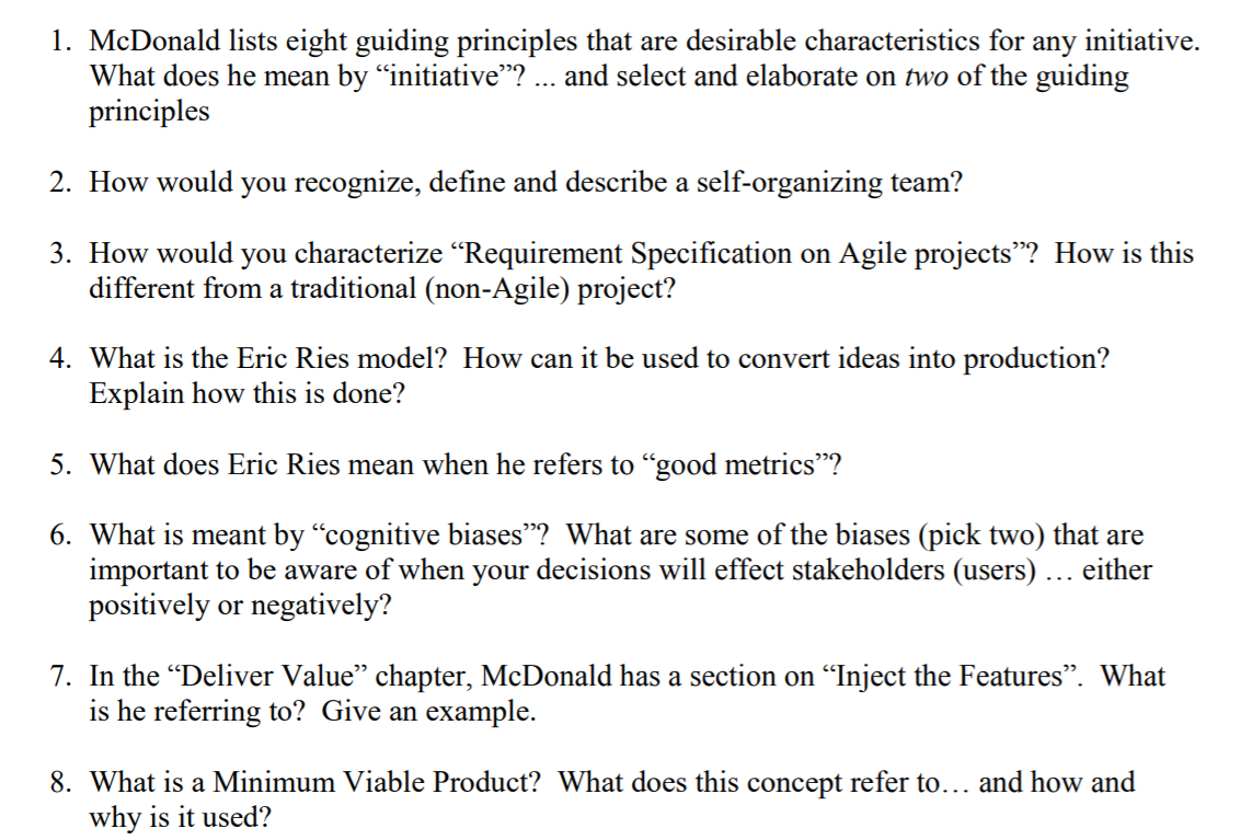 Solved 1 Mcdonald Lists Eight Guiding Principles That Ar Chegg Com Intuitive (comparative more intuitive, superlative most intuitive). mcdonald lists eight guiding principles