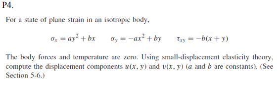 Elastic Problem/question Solved This is an elasticity problem, not a mechanics of | Chegg.com