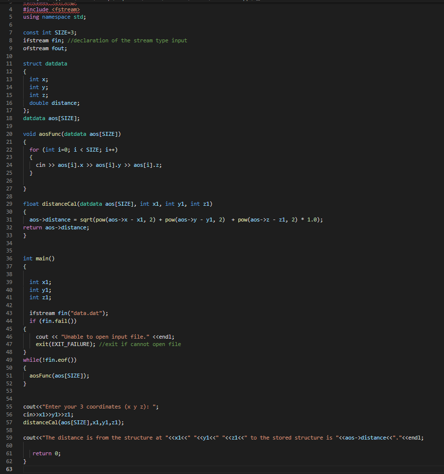 Solved B. Array Of Structures The Following Data Points | Chegg.com