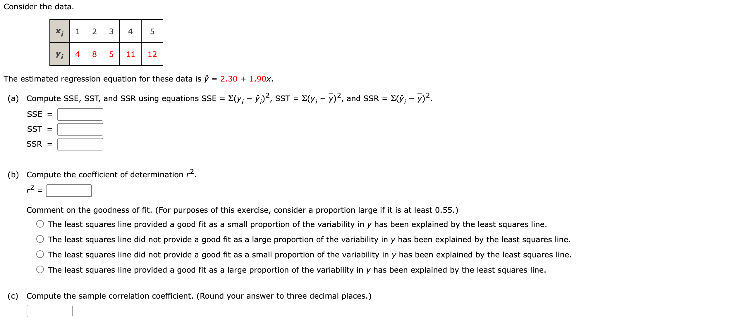 solved-consider-the-data-the-estimated-regression-equation-chegg