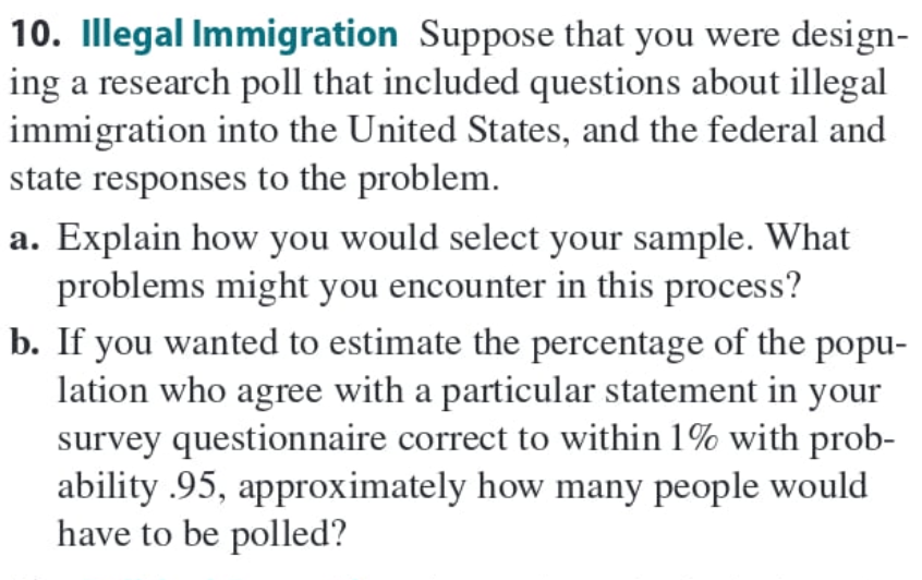 Solved 10. Illegal Immigration Suppose that you were | Chegg.com