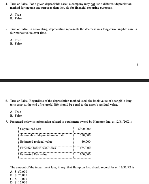 True Or False Depreciation Is Considered A Non Cash Expense