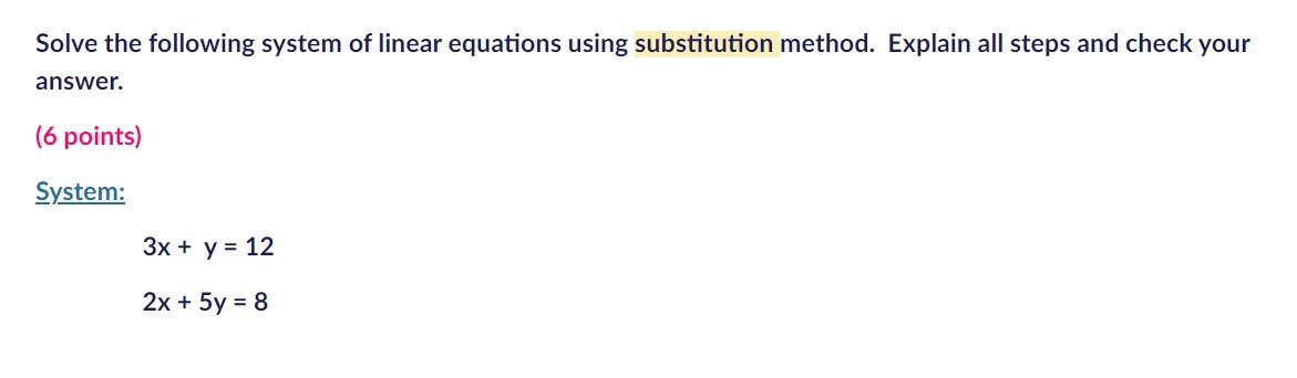 Solved Solve The Following System Of Linear Equations Using | Chegg.com