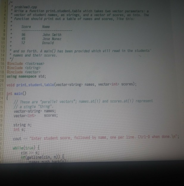 Solved problea3.cpp Vrite a function print.student.table | Chegg.com