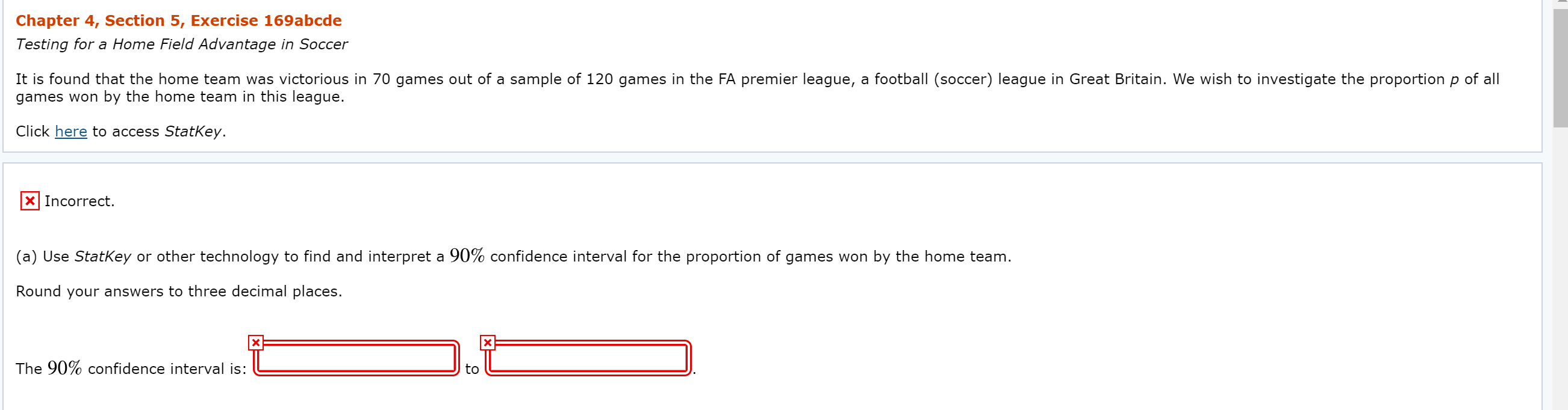 Chapter 4, Section 5, Exercise 169abcde Testing for a