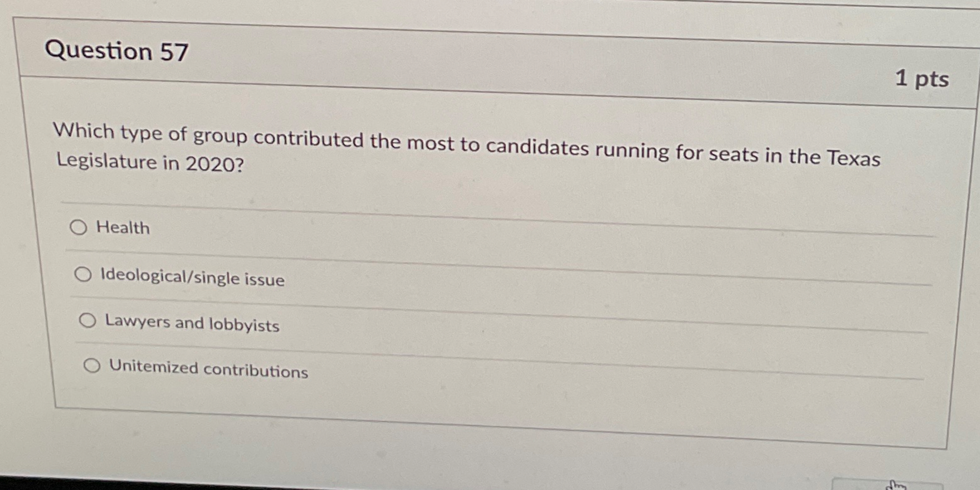 Solved Question 57Which type of group contributed the most | Chegg.com
