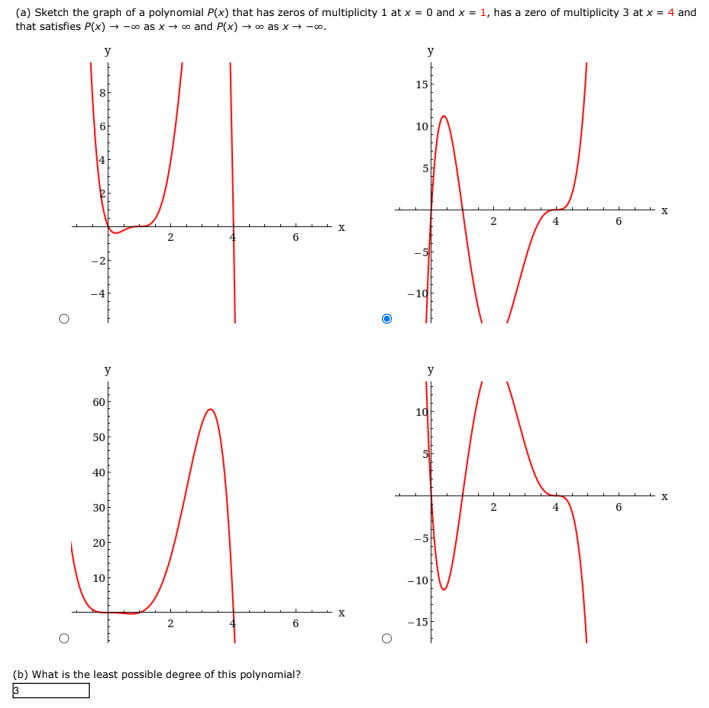 Solved (a) Sketch the graph of a polynomial P(x) that has | Chegg.com