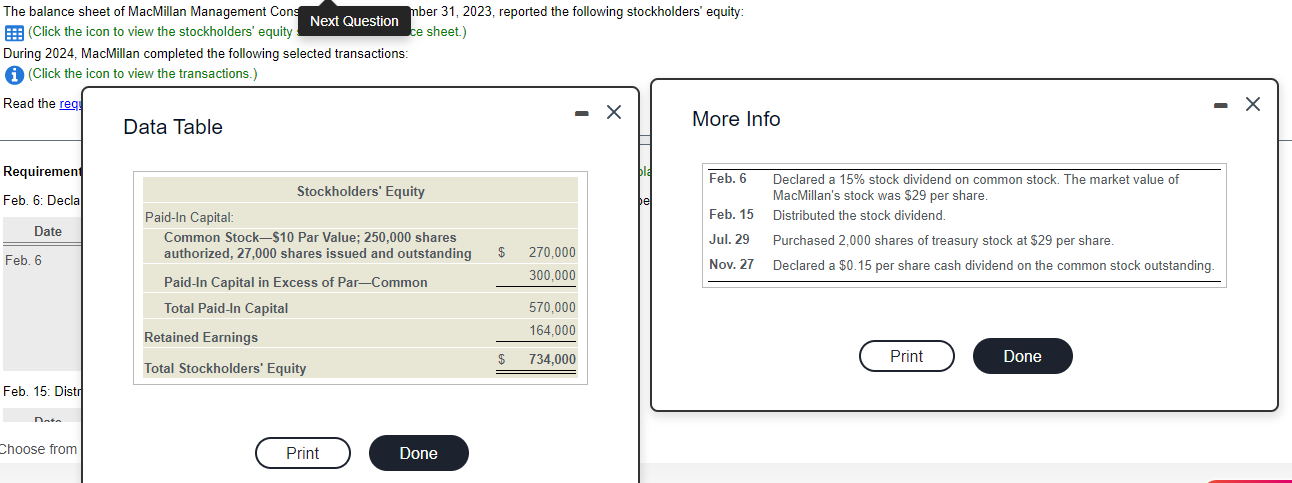 Solved The balance sheet of MacMillan Management Cons Next | Chegg.com