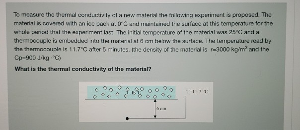 Solved To measure the thermal conductivity of a new material | Chegg.com