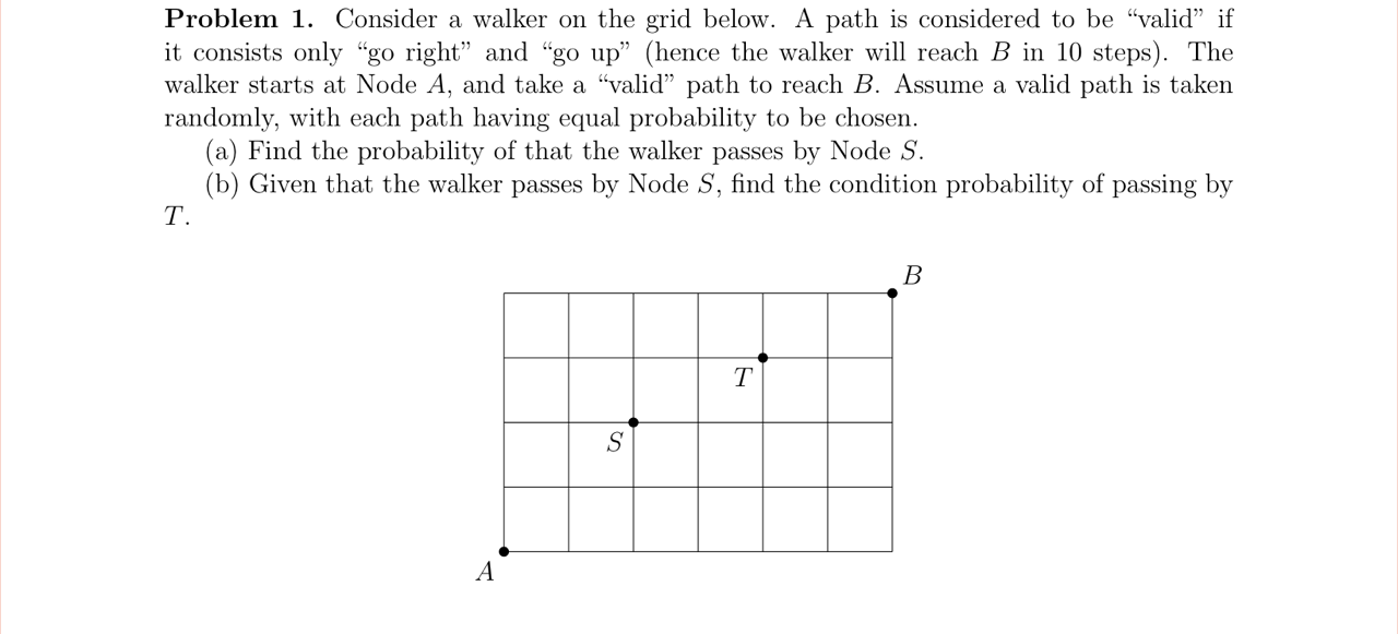 Solved Problem 1. Consider a walker on the grid below. A | Chegg.com