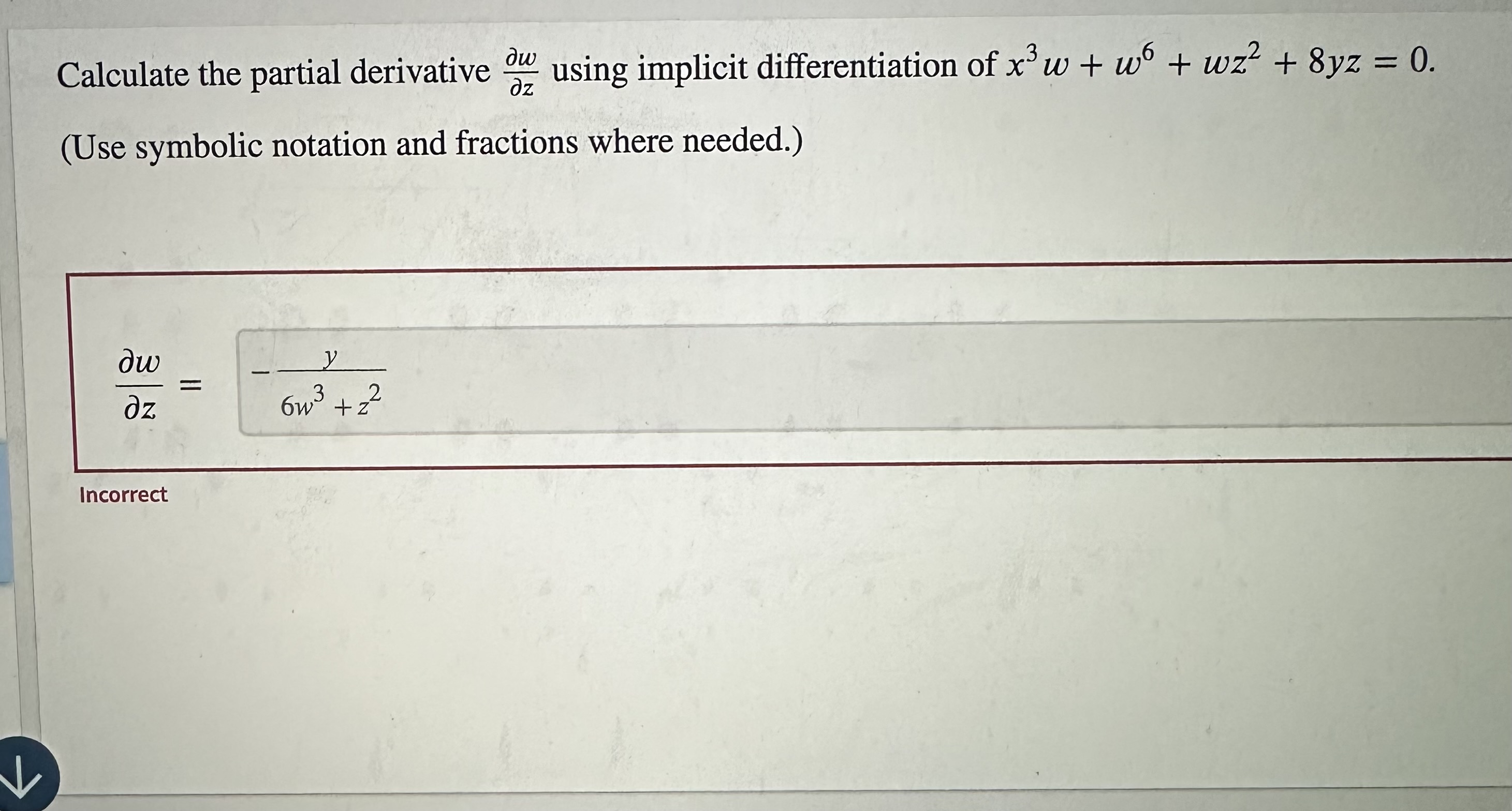 solved-calculate-the-partial-derivative-delwdelz-using-chegg