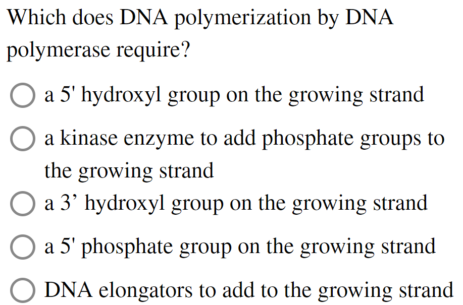 Solved Which does DNA polymerization by DNA polymerase | Chegg.com