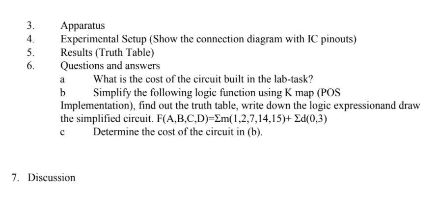 Solved LAB Work: Simplify The Following Logic Function Using | Chegg.com