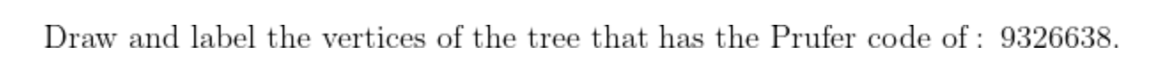 Solved Draw and label the vertices of the tree that has the | Chegg.com