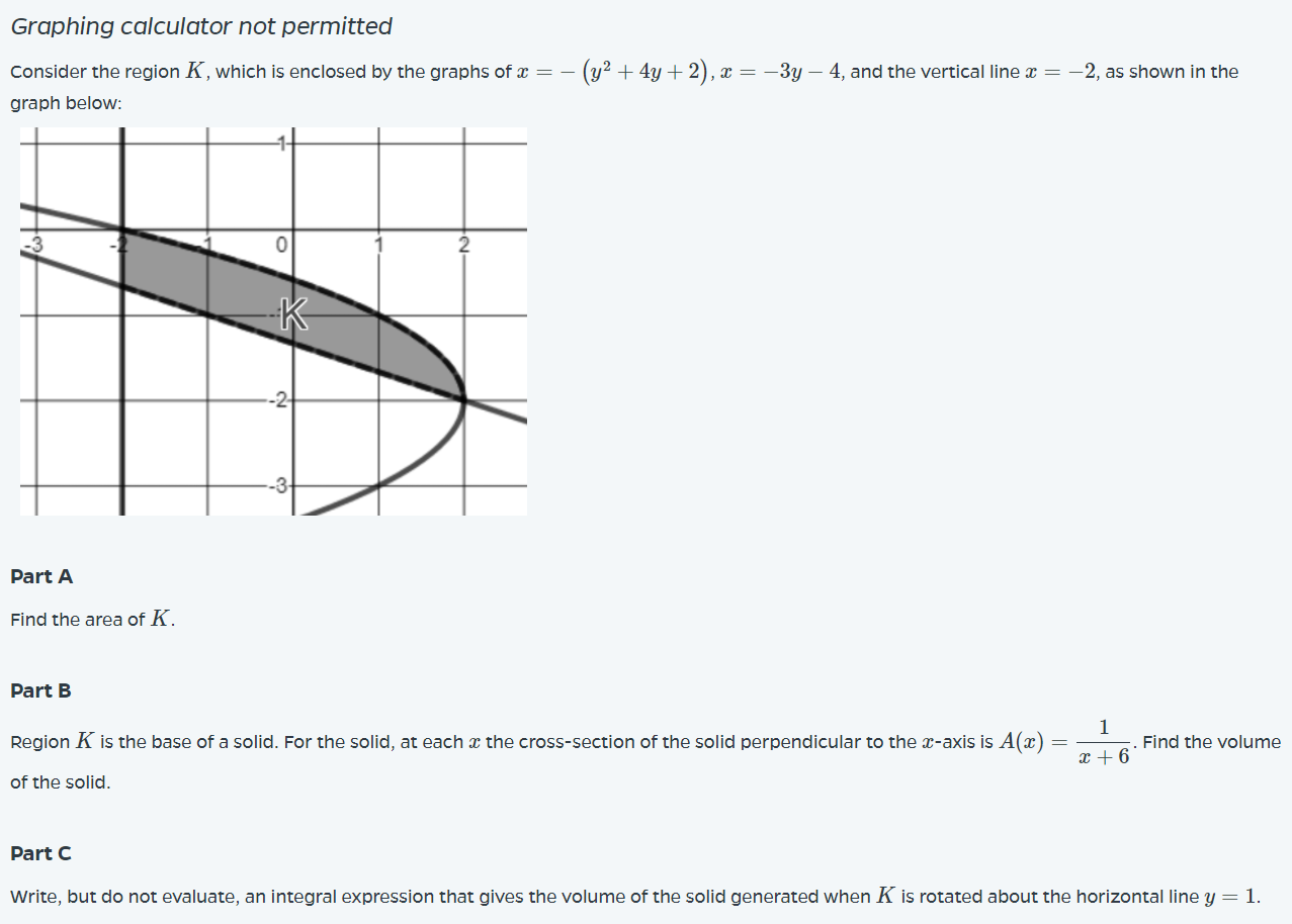 Solved Graphing Calculator Not Permitted Consider The Region Chegg Com