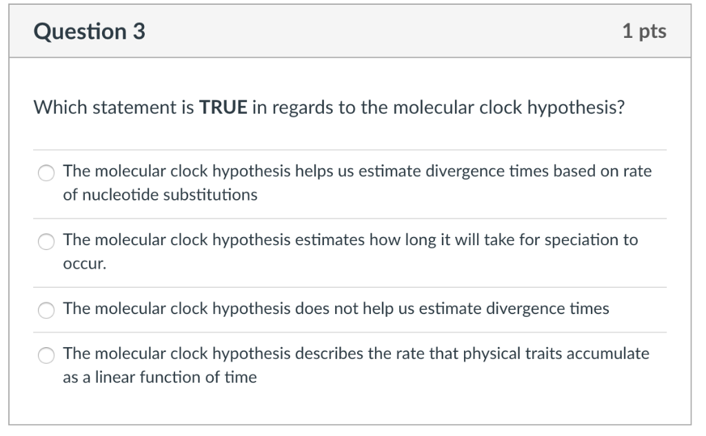 Solved Question 3 1 pts Which statement is TRUE in regards