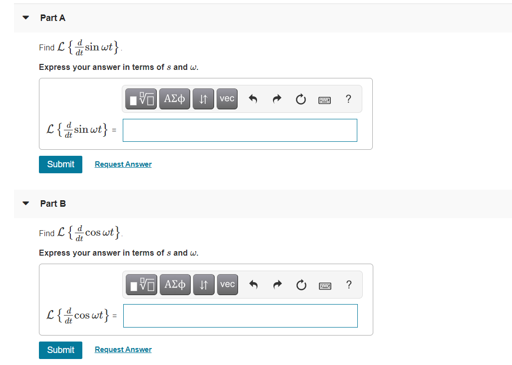 Solved Part A Find L D Sin Sin Wt Express Your Answer I Chegg Com