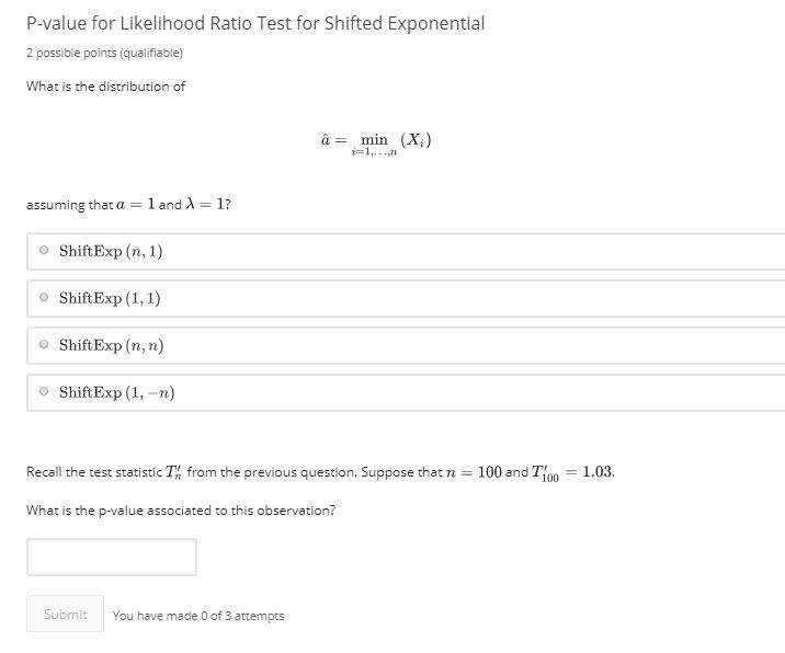 3. Likelihood Ratio Test Bookmark this page iid In | Chegg.com