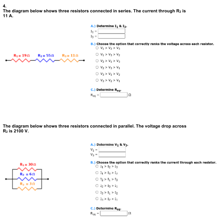 Solved 4. The Diagram Below Shows Three Resistors Connected | Chegg.com