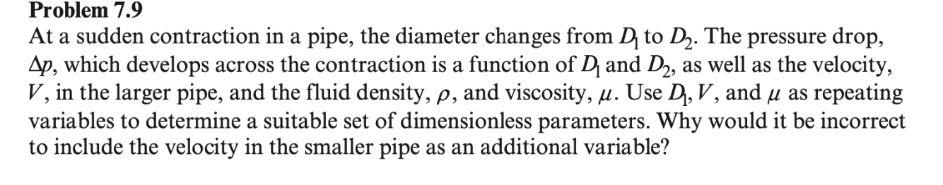 solved-at-a-sudden-contraction-in-a-pipe-the-diameter-chegg