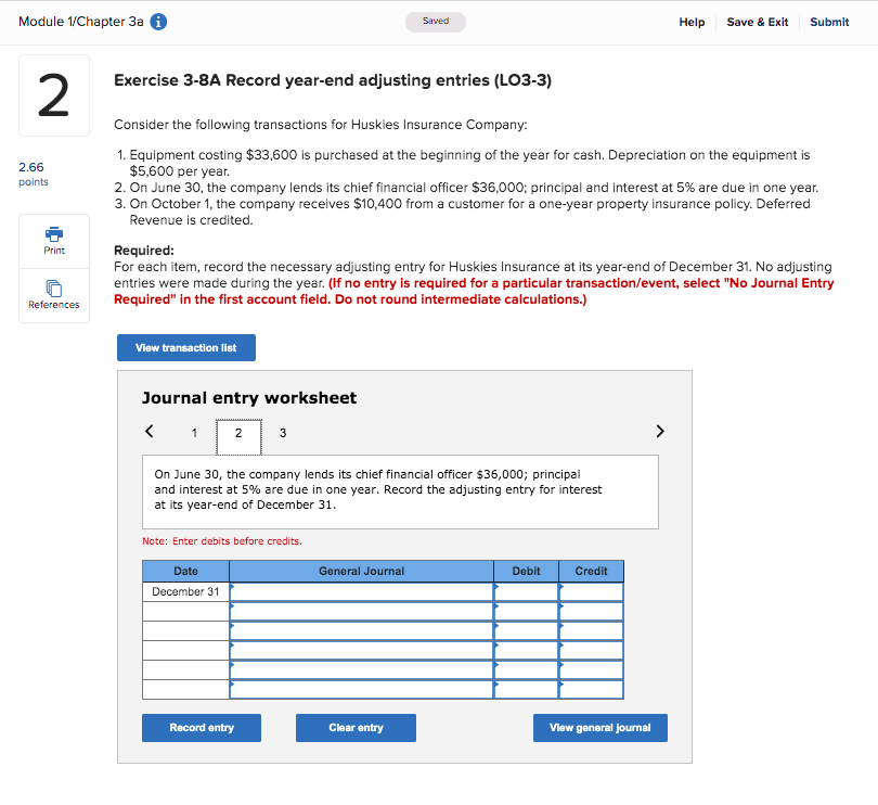Solved Module 1/Chapter 3a i Saved Help Save & Exit Submit | Chegg.com