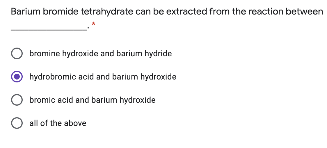 Solved Barium bromide tetrahydrate can be extracted from the