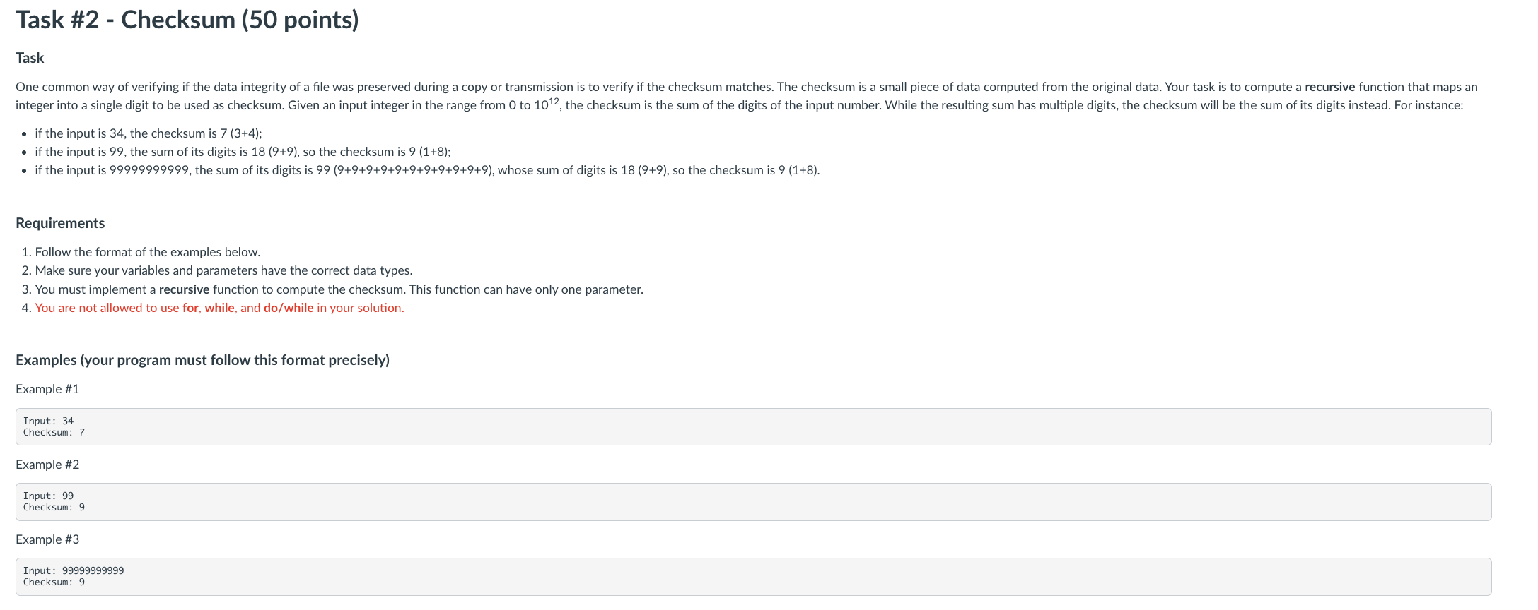 Solved Please Solve in C. And do not use for, while, and | Chegg.com