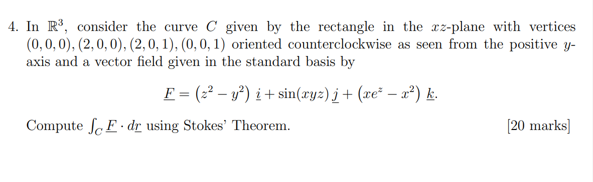 Solved 4. In R3, Consider The Curve C Given By The Rectangle 