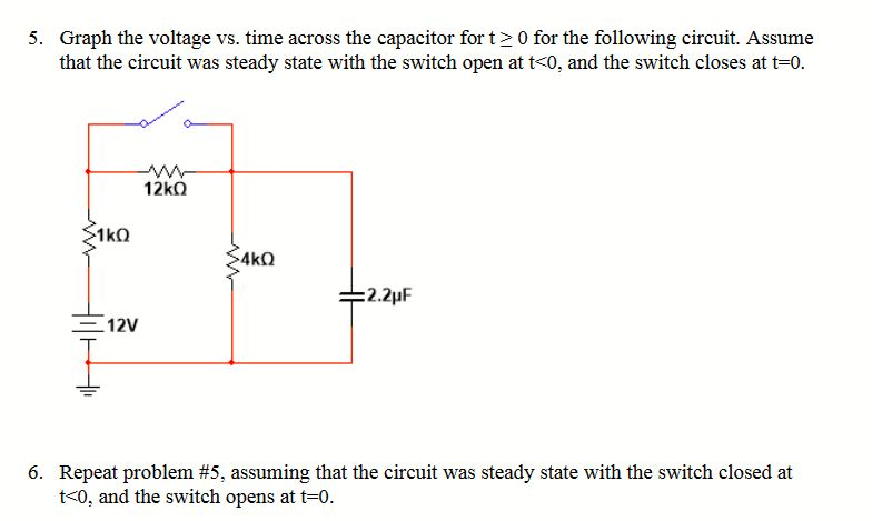 Solved 5. Graph the voltage vs. time across the capacitor | Chegg.com