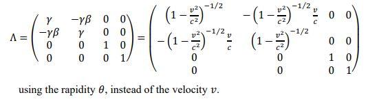 Given B V C Define The Rapidity Or Boost Param Chegg Com