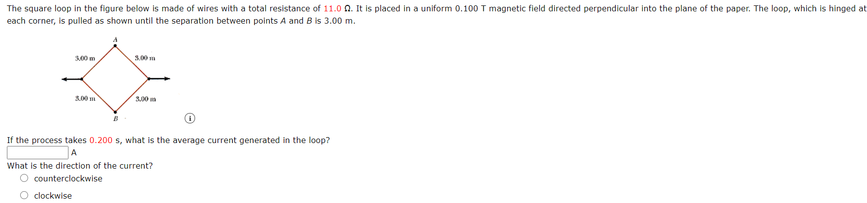 Solved The square loop in the figure below is made of wires | Chegg.com