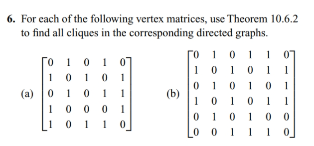 6. For each of the following vertex matrices, use | Chegg.com