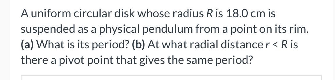 Solved A Uniform Circular Disk Whose Radius R Is 18.0 Cm Is | Chegg.com