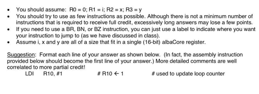 Solved Anslate The Following C Code Into AlbaCore Processor | Chegg.com