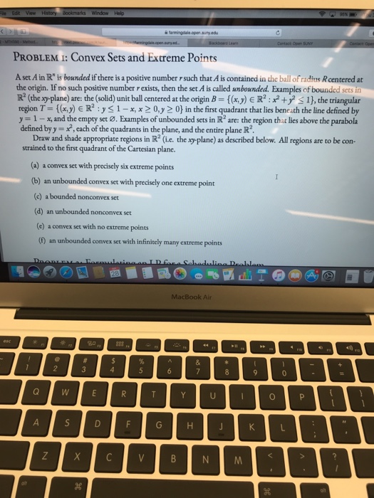 Solved PROBLEM IConvex Sets and Extreme Points A set A in