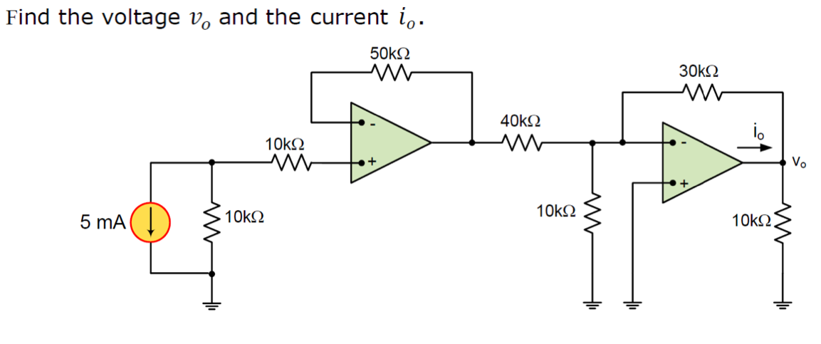 Solved Find the voltage vo and the current io. | Chegg.com