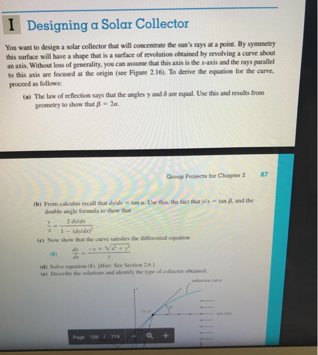 Solved I Designing a Solar Collector You want to design a | Chegg.com