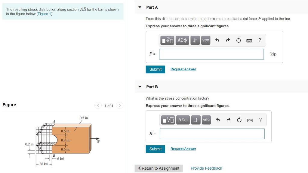 Solved Part A The resulting stress distribution along | Chegg.com