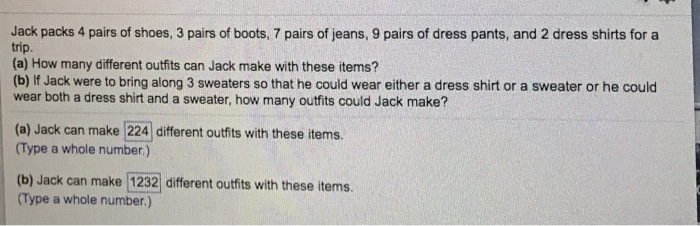 solved-jack-packs-4-shoes-3-boots-7-jeans-9-dress-pants-chegg